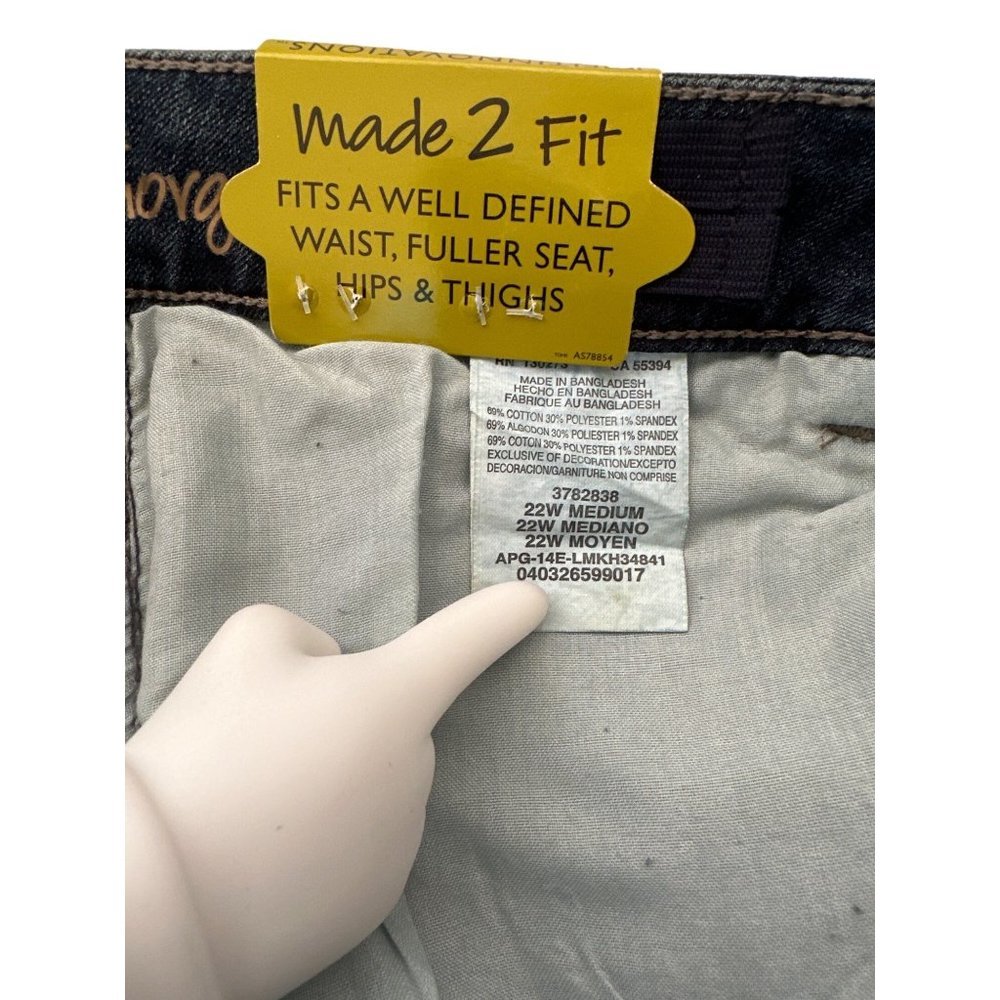 Lee Natural Fit Bermuda Short Gauntlet Womens Plus Size 24W Medium Mid Rise Blue - Picture 4 of 7